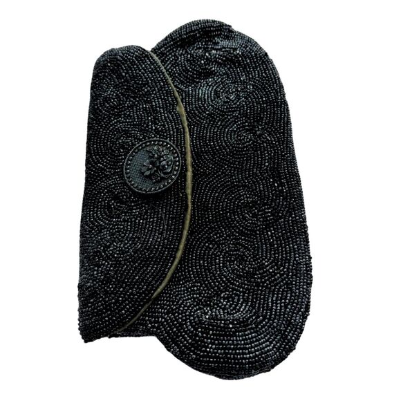 Vintage Jorelle Beaded Handbag Clutch Black - Picture 3 of 12